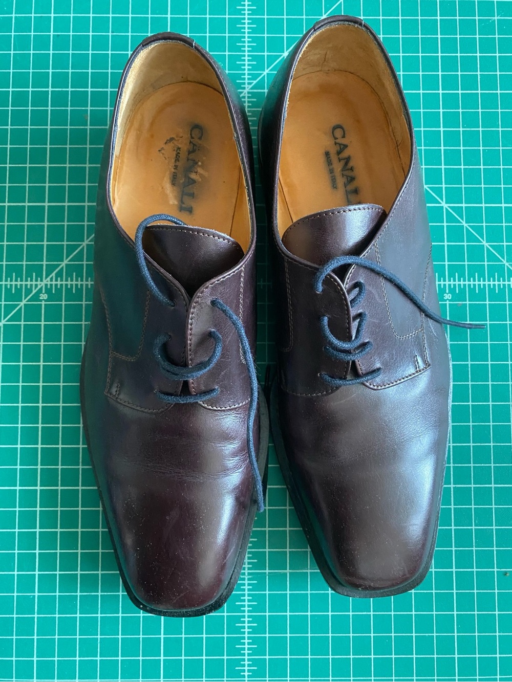 Canali Men's Brown Leather Derby Oxfords